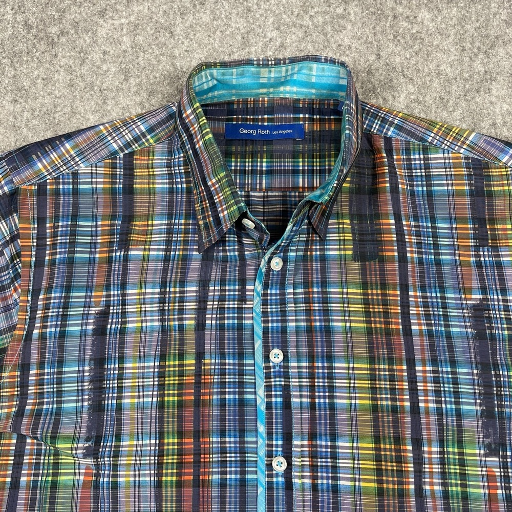 Georg Roth Los‎ Angeles Mens Large Multicolor Stripe Abstract Artwear Modern